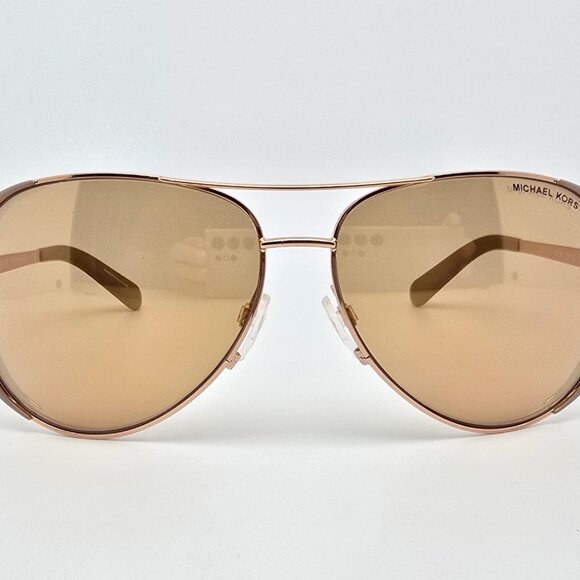 Michael Kors MK5004 Chelsea Gold Taupe Frame Rose Gold Lens Aviator Sunglasses - Picture 2 of 13